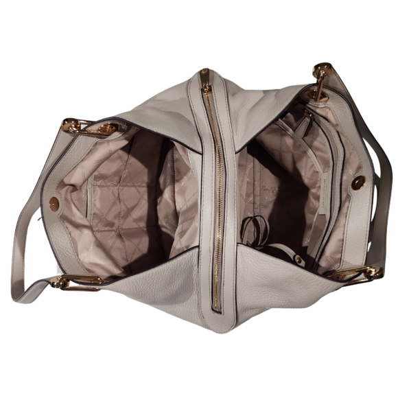 NWT MK Michael Kors Jet Set Travel Medium Dome Crossbody Satchel Color Chambray - Picture 5 of 9